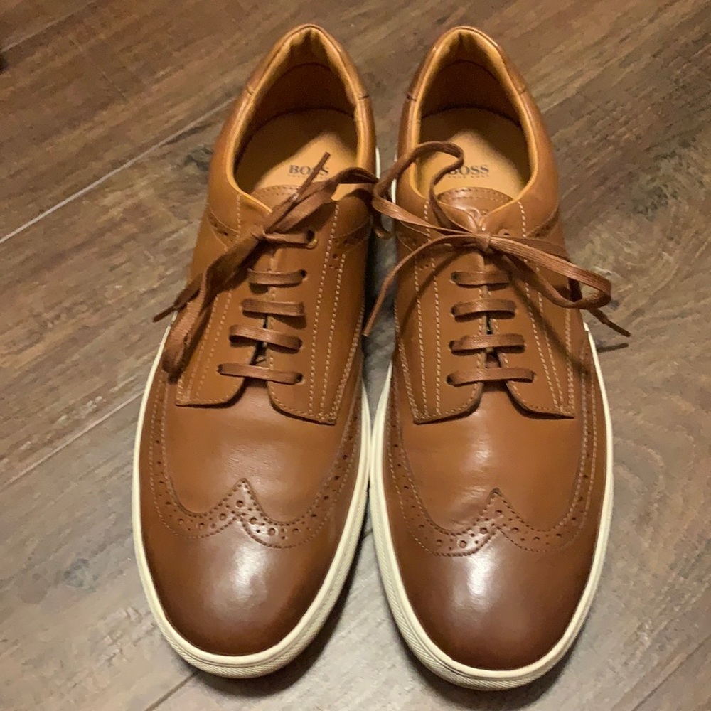 Hugo Boss Caramel Leather Lace Up Casual Oxford 43